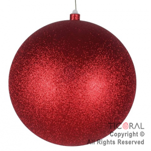 BOLA DE NAVIDAD 15 CM GLITTER ROJO x 1